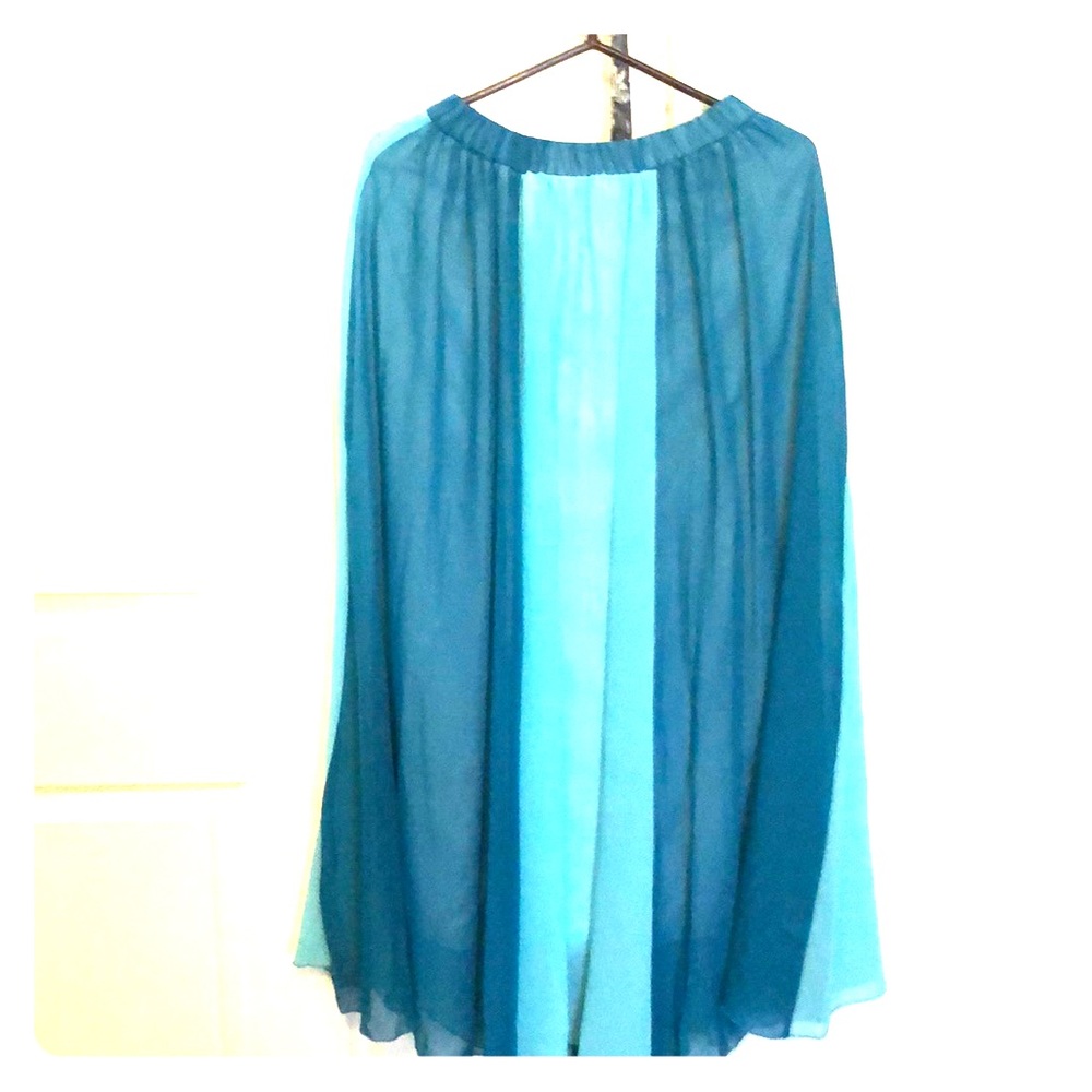 Large - Sheer Teal and light blue skirt